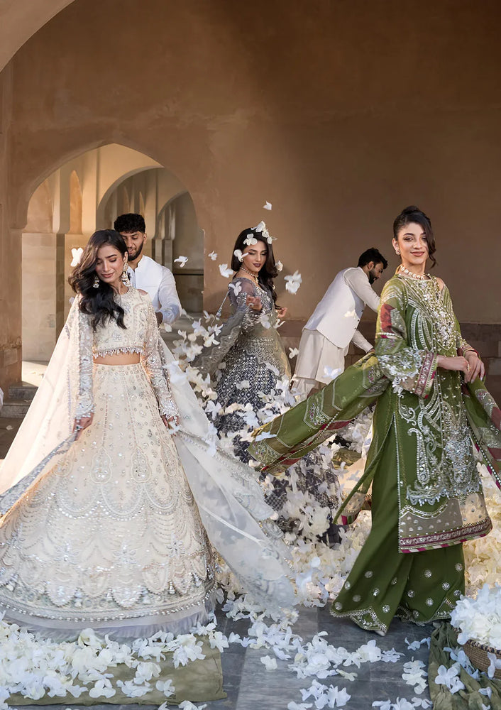 Elaf Organza Wedding Hand Embellished & Embroidered 3 Piece Dress - J0245