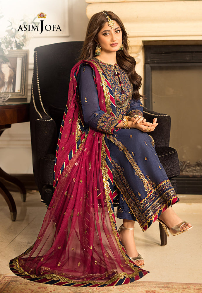 Asim Jofa Jhilmil Collection Chiffon 3 pc - 09873