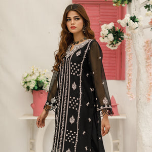 Original Leftover Akasya Jashan-e- Bahar KARAGUL Chiffon 2 pc - 09815