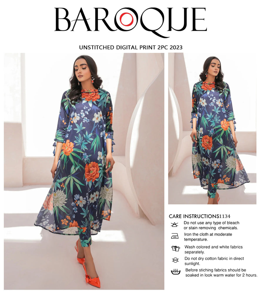 Baroque Digital Printed Co Ord Lawn 2 pc - 08818