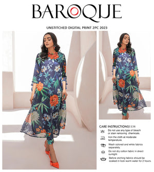 Baroque Digital Printed Co Ord Lawn 2 pc - 08818