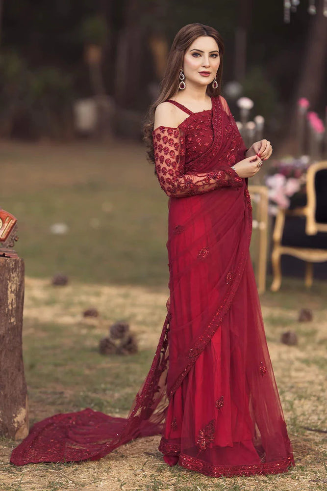 Shazia Kiyani RED GLAM Net Saree - 09693