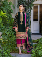 Zainab Chottani PAREESHAY Velvet Embroidered  3 Piece - 11422