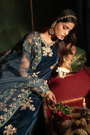 Iznik Micro 9000 velvet Festive Embroidered 3 Piece Dress - 0220