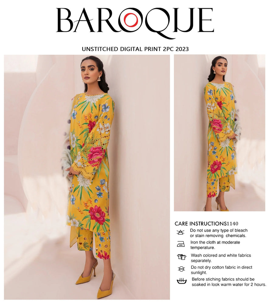 Baroque Digital Printed Co Ord Lawn 2 pc - 09022