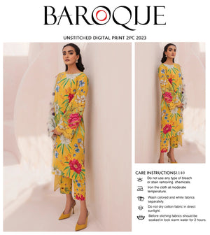 Baroque Digital Printed Co Ord Lawn 2 pc - 09022