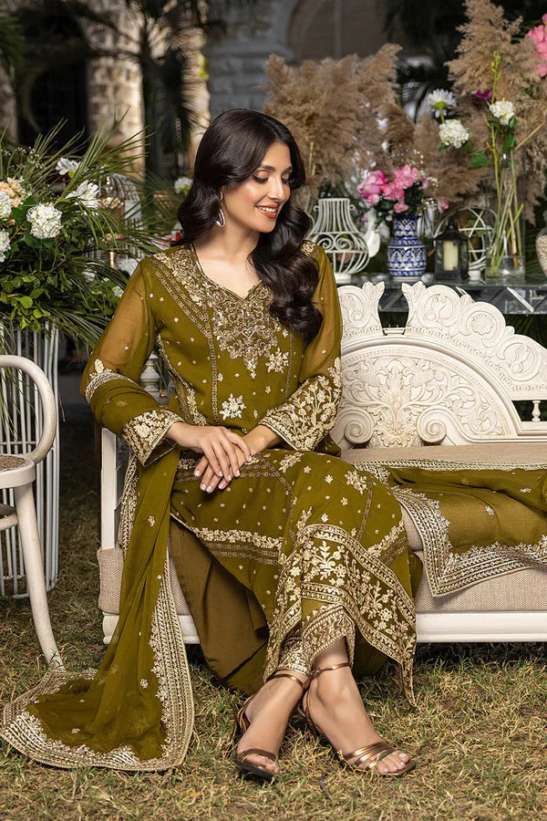 Azure Embroidered Luxury EDEN GLOW Cotton 3 pc - 09460