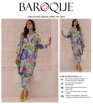 Baroque Digital Printed Co Ord Lawn 2 pc - 08819