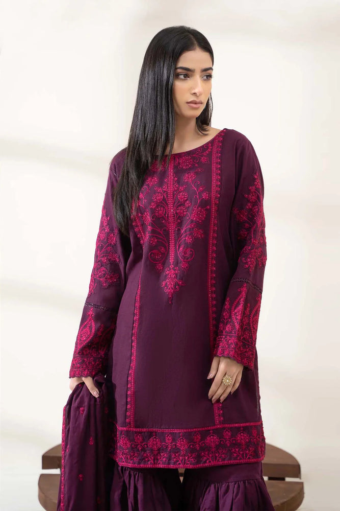 MariaB Luxury Pret Purple Cotton 3 pc - 09719