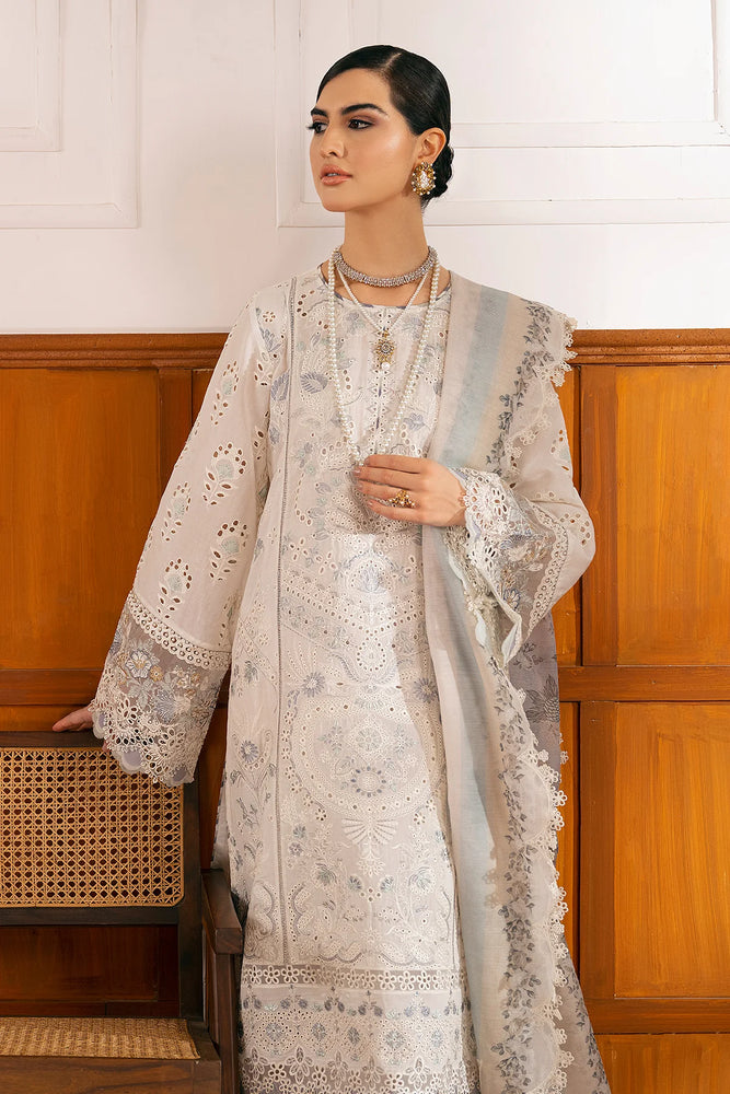 Baroque Embroidered Chikankari Lawn 3 pc - 09013