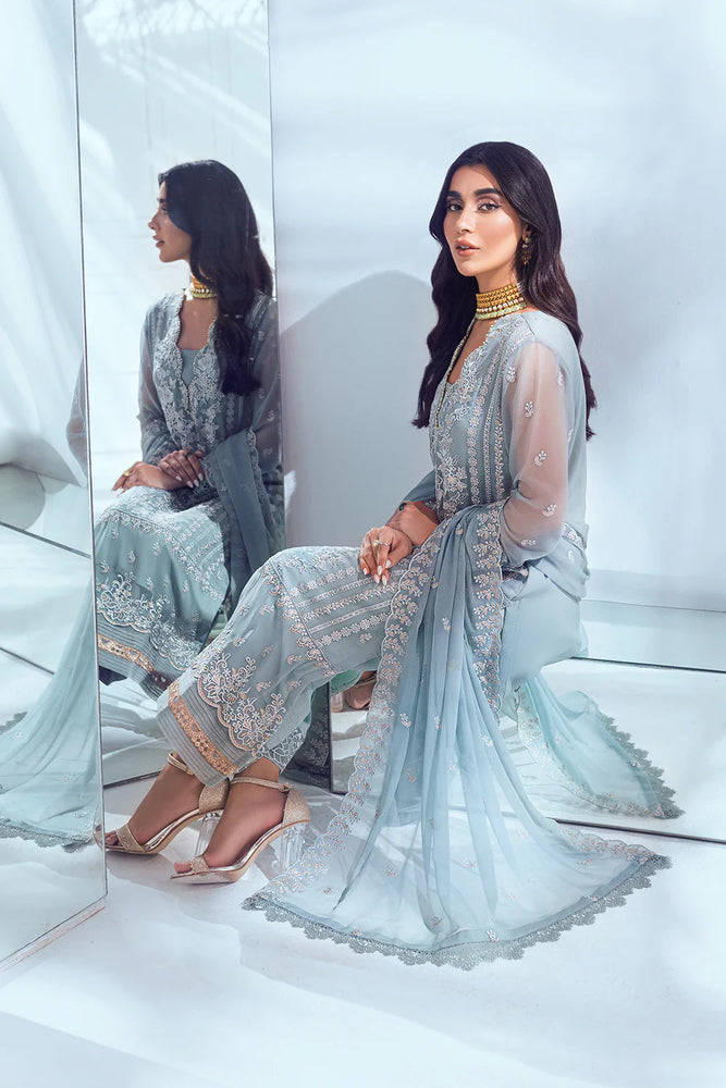 Azure Ensembles PASTEL MINT Lawn 3 pc - 08752