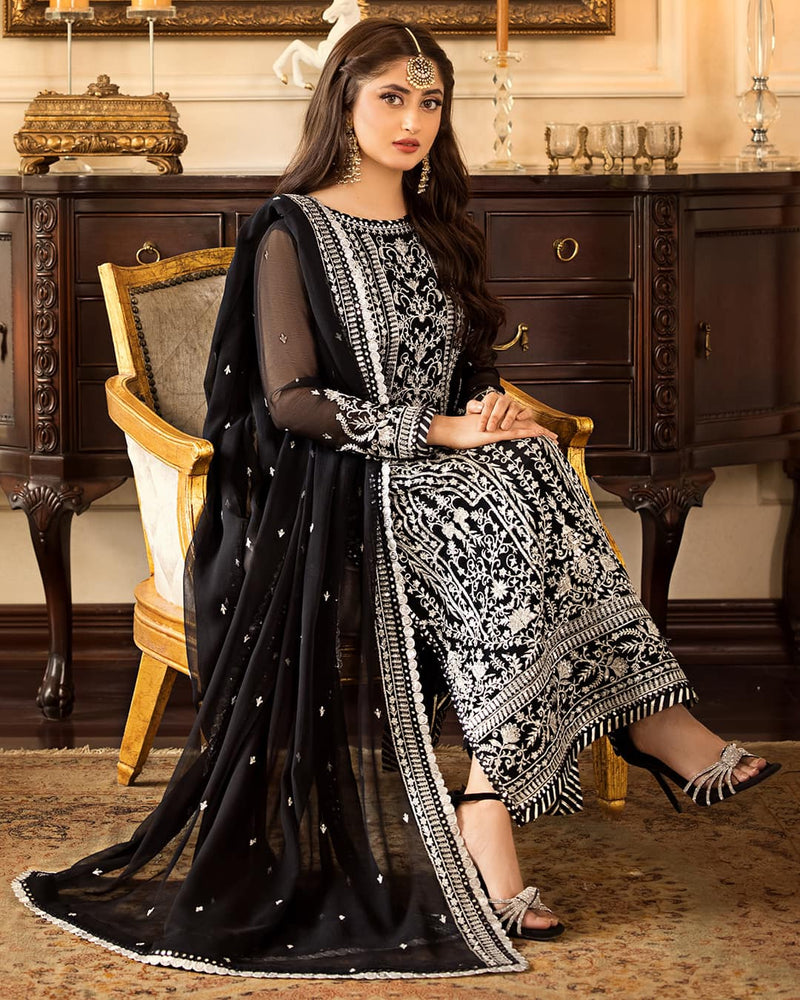 Asim Jofa Jhilmil Collection Chiffon 3 pc - 09454