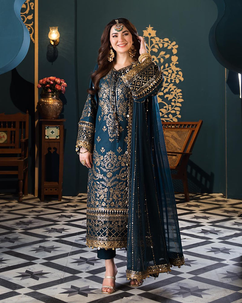 Asim Jofa Chiffon Embroidered 3 Piece dress