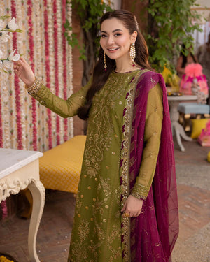 Asim jofa Chiffon Embroidered 3 Piece Dress - 20668