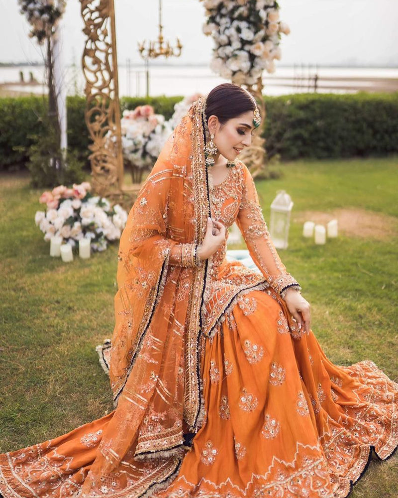 Ayeza Khan Net Lehenga Dress - 20478