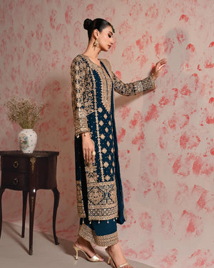 Haseens ZARLASHTA Embroidered Chiffon 3 Piece Dress - 20380