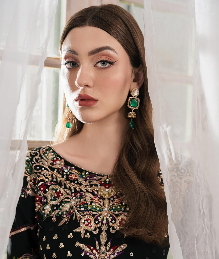 Haseens SHANAYA Chiffon Embroidered & Hand Embellished 3 Piece dress - 0108