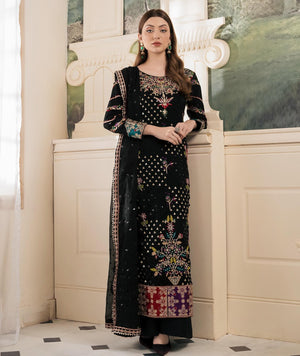 Haseens SHANAYA Chiffon Embroidered & Hand Embellished 3 Piece dress - 0108