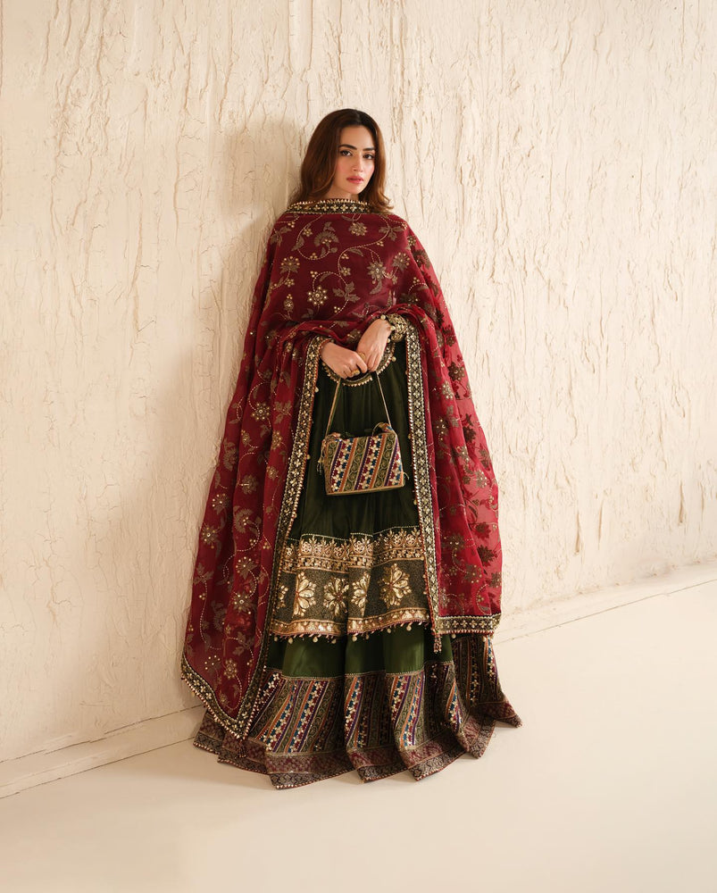 Jazmin Micro 9000 Velvet Gharara 3 Piece - 20598