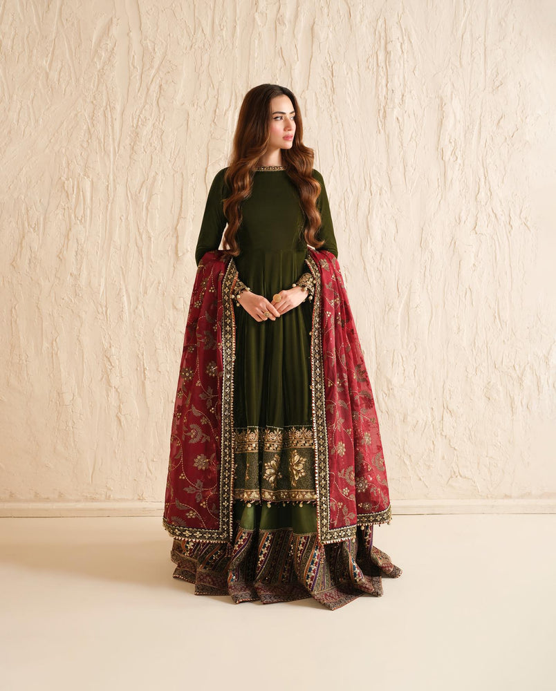 Jazmin Micro 9000 Velvet Gharara 3 Piece - 20598