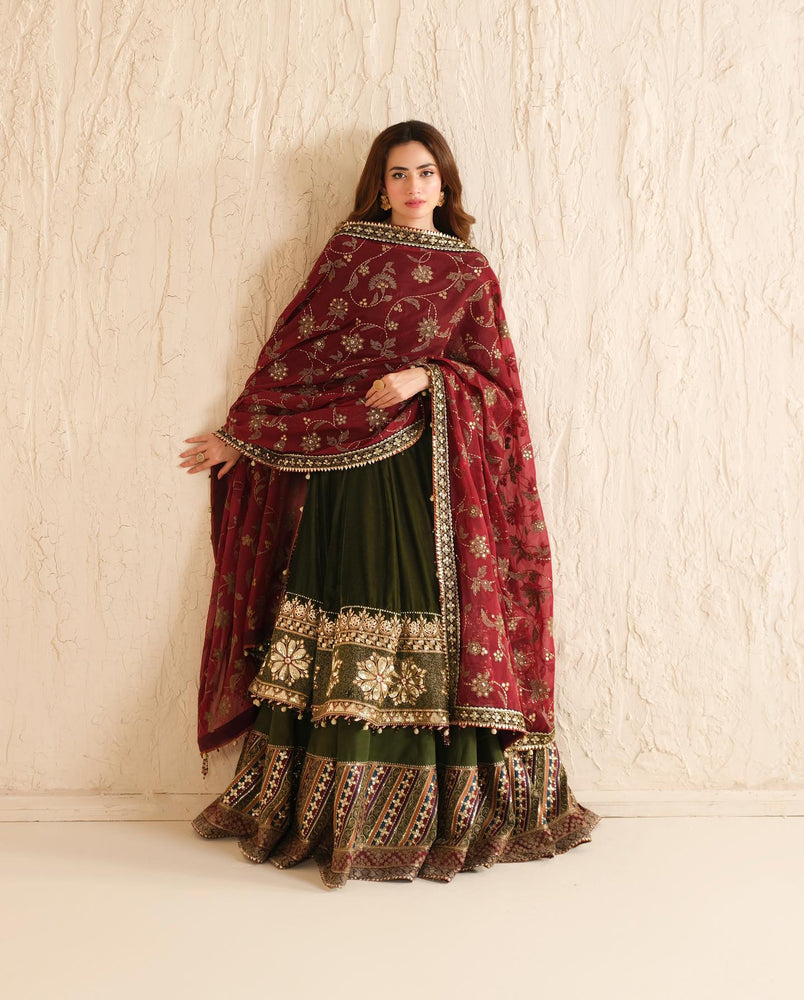 Jazmin Micro 9000 Velvet Gharara 3 Piece - 20598