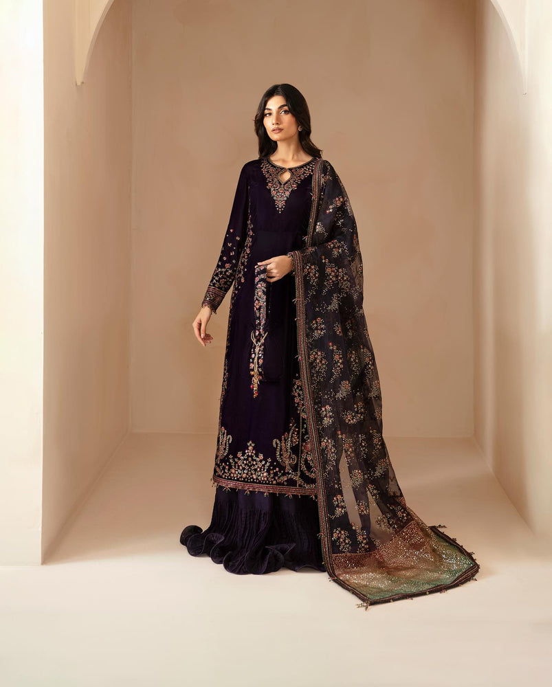 Jazmin EMBROIDERD micro 9000 velvet Embroidered 3 piece - 0079