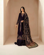 Jazmin EMBROIDERD micro 9000 velvet Embroidered 3 piece - 0079