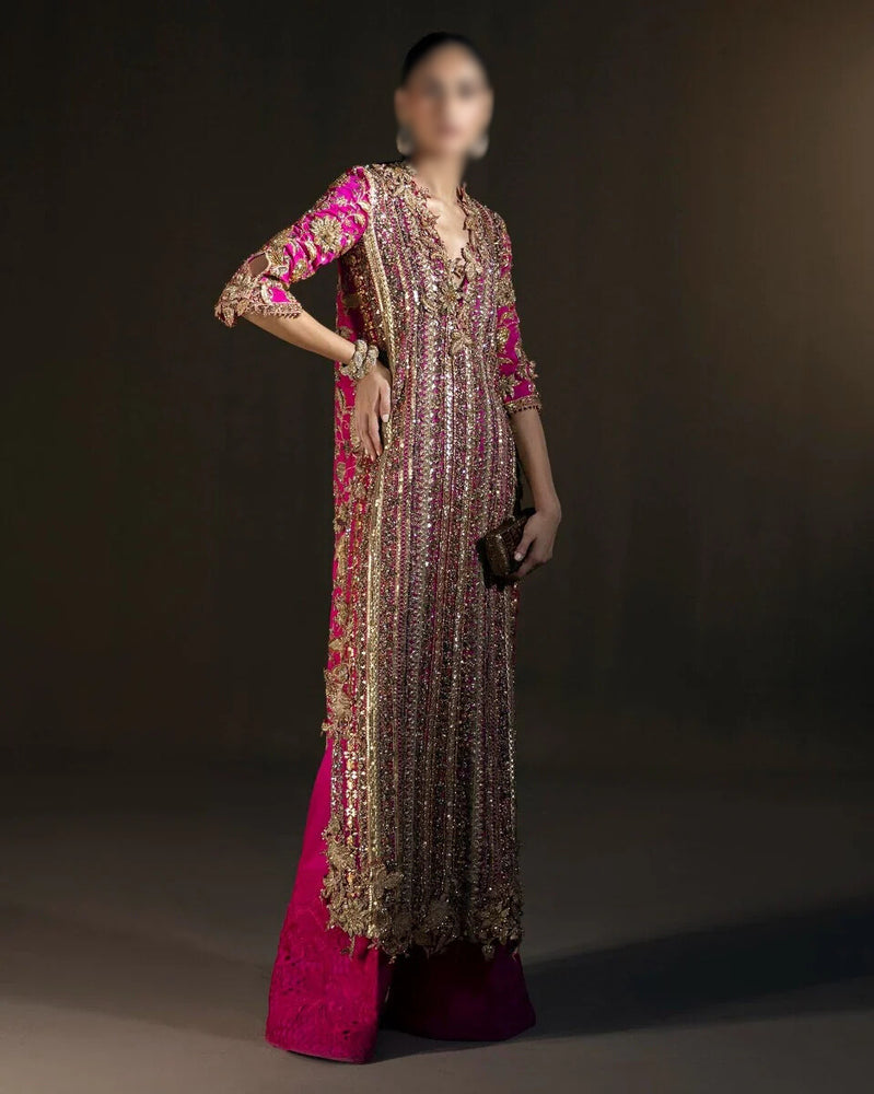 Sana Safinaz Raw Silk Hand Embellished & Embroidered 3 Piece Dress - J0290