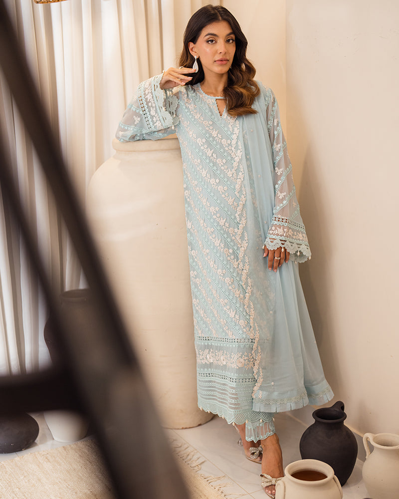 Azure MINT GLAZE Chiffon 3 Piece Dress - 20599