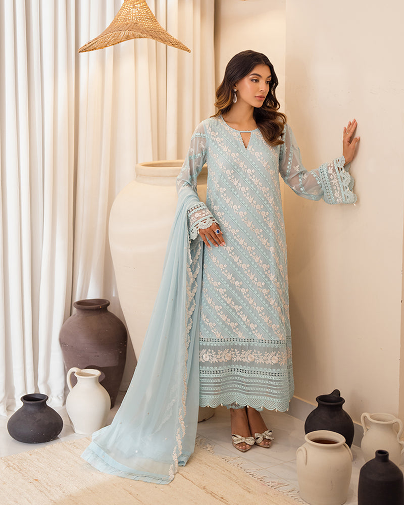 Azure MINT GLAZE Chiffon 3 Piece Dress - 20599