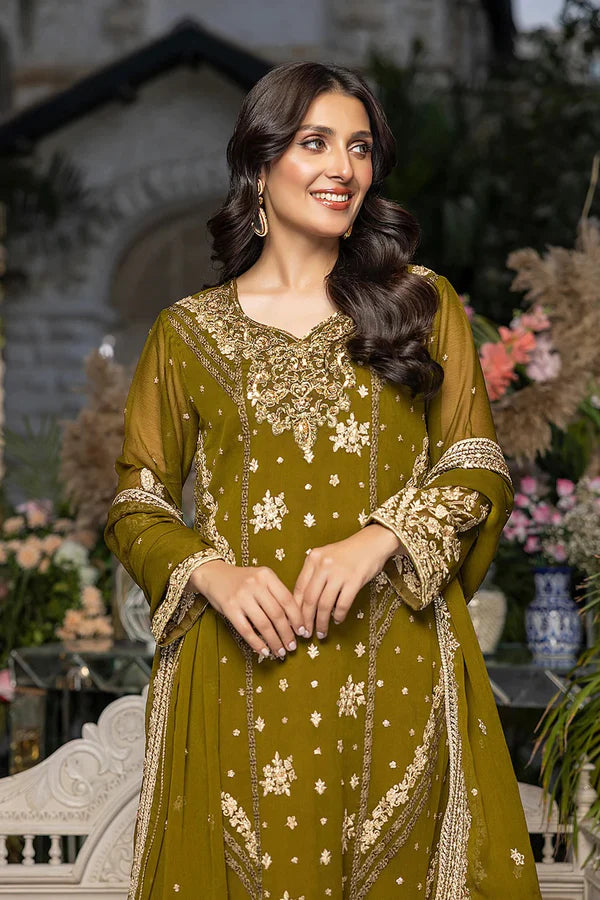 Azure Embroidered Luxury EDEN GLOW Cotton 3 pc - 09460