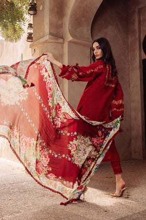 Saira Rizwan Luxury ROISE Chikankari Lawn 3 pc - 09083