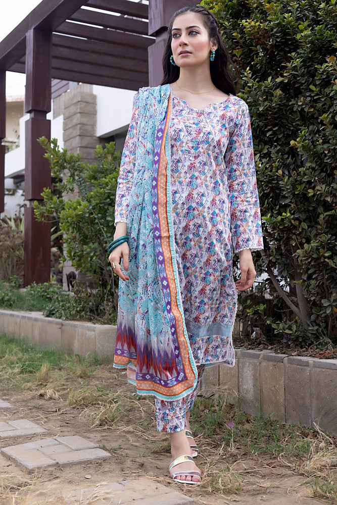 
            
                Load image into Gallery viewer, Fatima Noor Mid Summer Cambric Collection 3 pc - 09461 - Stitched
            
        