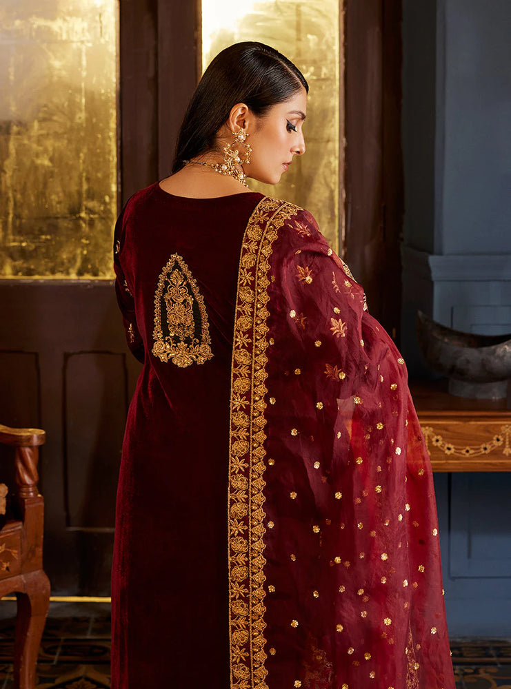 Zainab Chottani 5000 micro Velvet ZIBA 3 pc - 09849