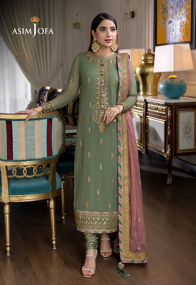 Asim Jofa Jhilmil Collection Chiffon 3 pc - 09436