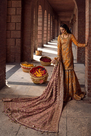 
            
                Load image into Gallery viewer, Mohsin Naveed Ranjha Bridal Collection GUL-E-MARYAM Raw Silk Maxi - 09168
            
        