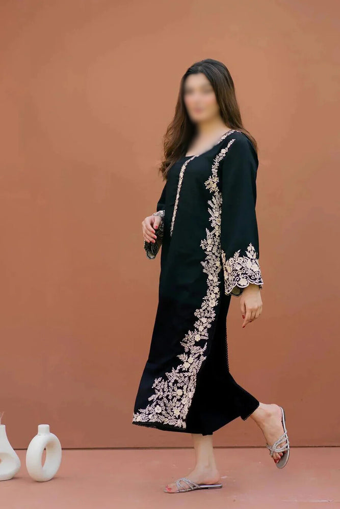 Designer Dhanak Embroidered Winter 2 Piece Dress - J0916