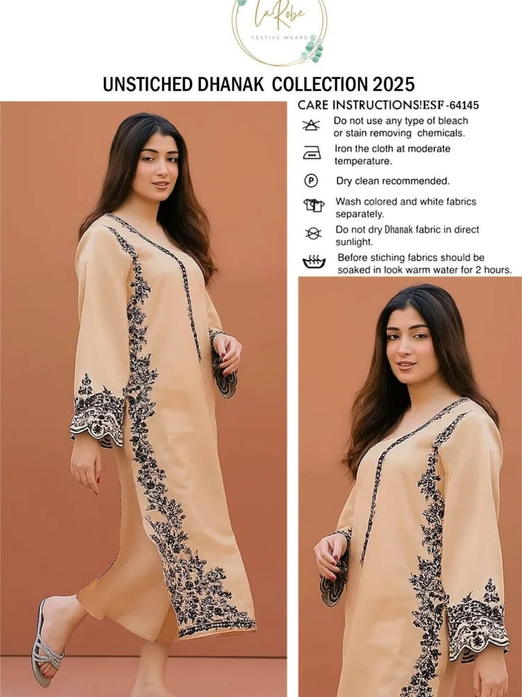 Designer Embroidered Dhanak Winter 2 Piece Dress - J0623