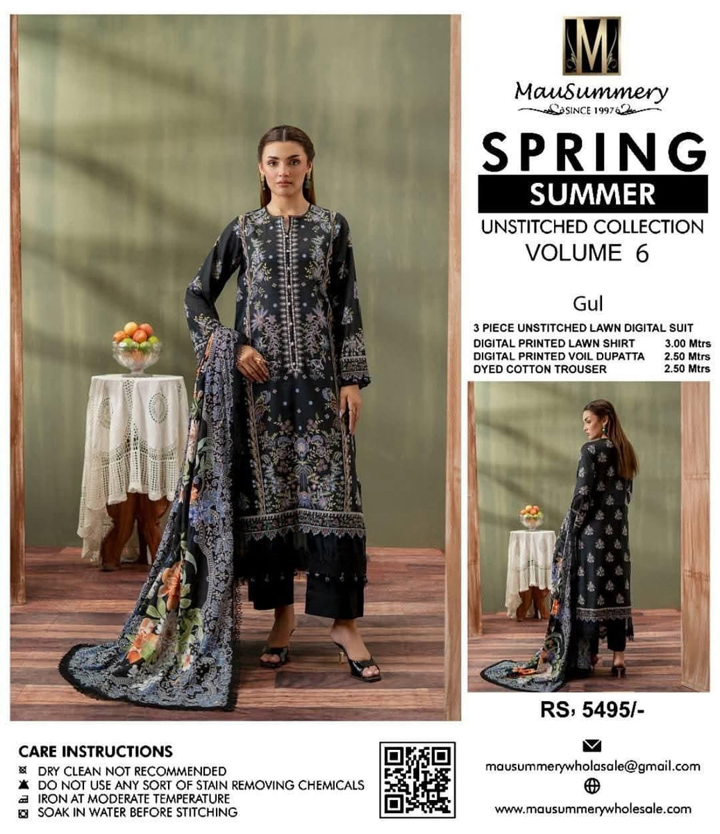Original Factory Leftover Mausammery Lawn Digital Print 3 Piece Dress ...