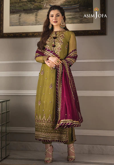 Asim Jofa ZARI SITARA Embroidered Chiffon 3 pc - 2023