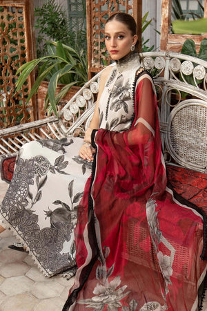 MariaB M.Print Lawn 3 pc - STITCHED  - 09921