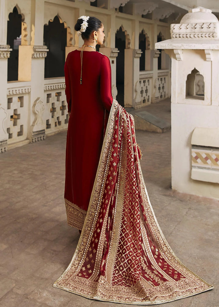 Kanwal Malik NOREEN Raw Silk Hand Made 3 Piece Wedding Formal Dress with Clutch - 20548