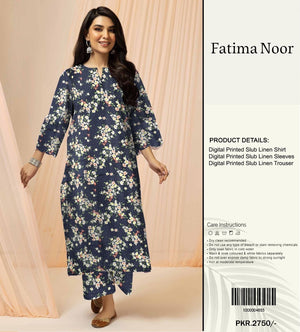 Original Fatima Noor Factory Leftover Co Ord Slub Linen 2 pc - 09320