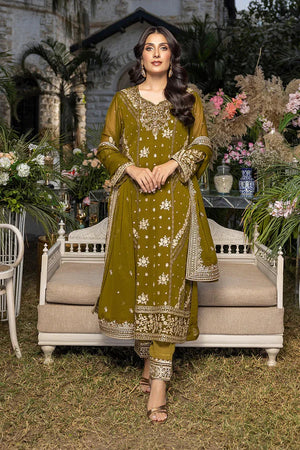 Azure Embroidered Luxury EDEN GLOW Cotton 3 pc - 09460