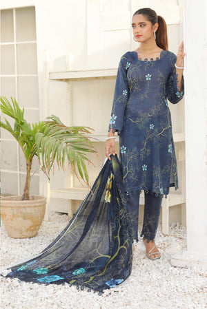 Fatima Noor Digital Printed Lawn 3 pc - 09788 - Stitched