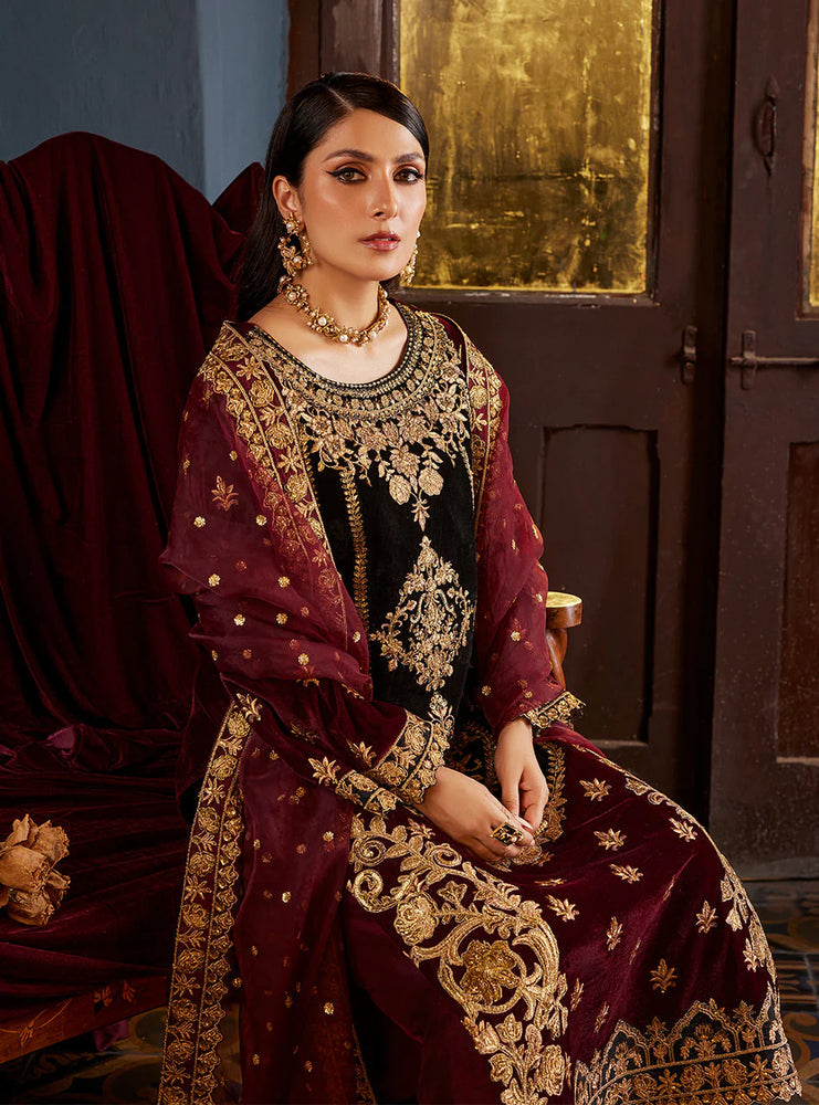 Zainab Chottani 5000 micro Velvet ZIBA 3 pc - 09849