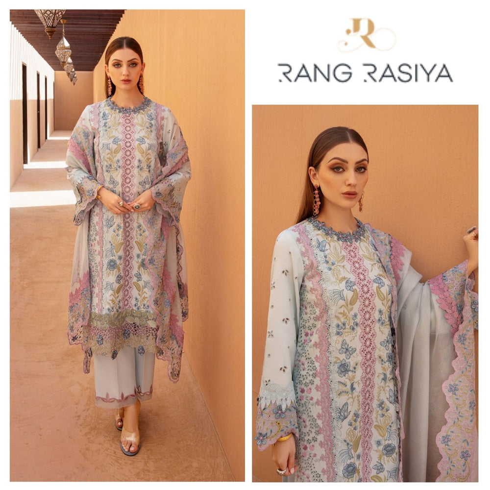 Rang Rasiya PARISA - Embroidered 3 PC Lawn Dress - 10448