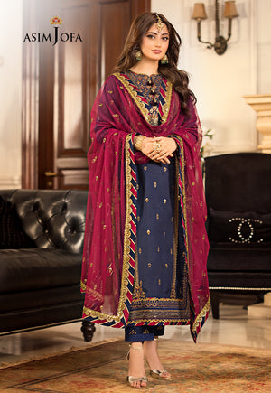 Asim Jofa Jhilmil Collection Chiffon 3 pc - 09873