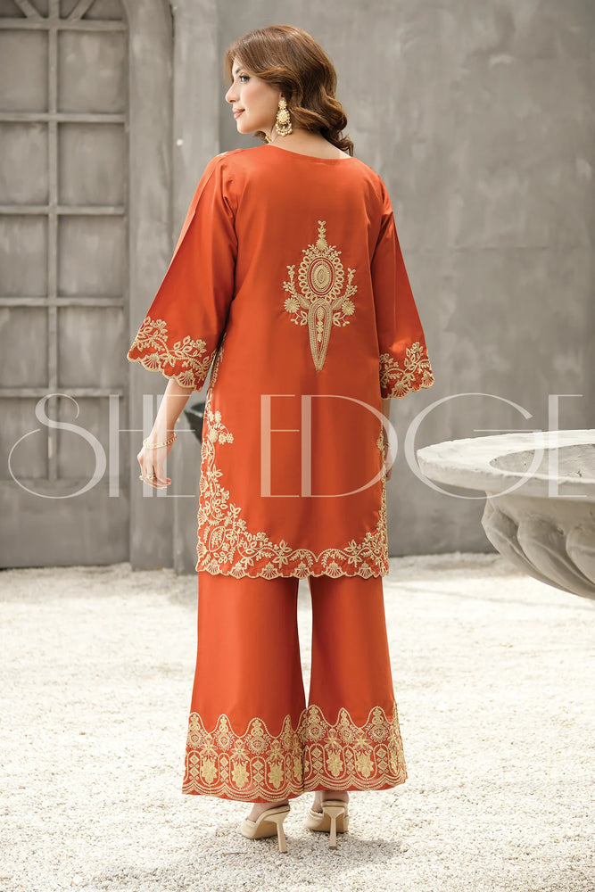 She Edge Embroidered Dhanak Winter 2 Piece Dress - J0624