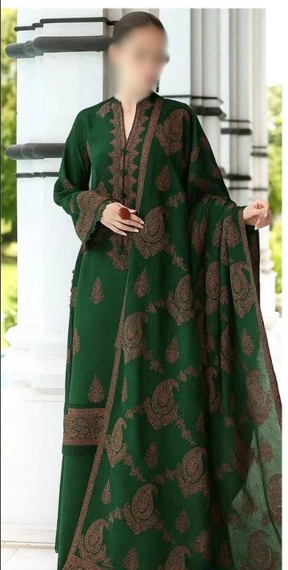 Bareeze Dhanak Embroidered 3 Piece Dress with Shawl - J0334